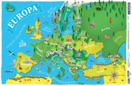 Mapa europu dla dzieci Podkładka na biurko
