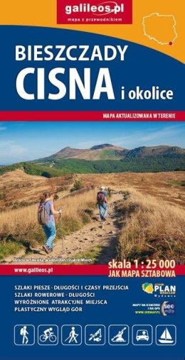 Mapa tur. - Bieszczady, Cisna i okolice 1:25 000