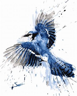 Malowanie po numerach - Niebieski ptak 40x50cm