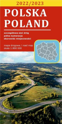 Mapa drogowa Polska 1:800 000 lam w.2022