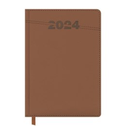 Kalendarz książkowy 2024 A5 brązowy EASY