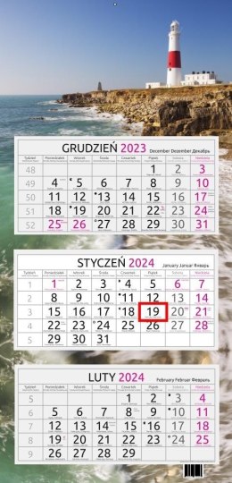 Kalendarz 2024 trójdzielny Latarnia morska