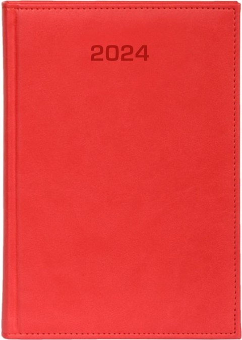 Kalendarz 2024 dzienny A5 Vivella czerwony