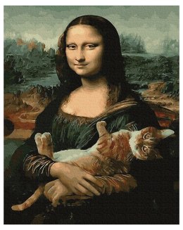 Malowanie po numerach - Mona Lisa z kotem 40x50cm