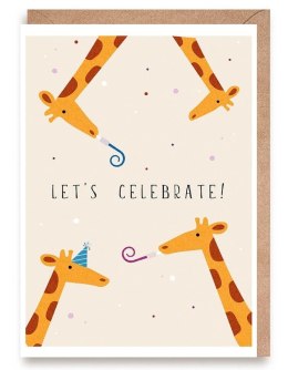 Kartka urodzinowa Żyrafy Let's celebrate!