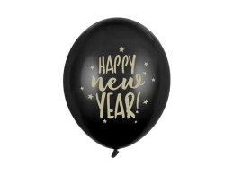 Balony Happy New Year Pastel Black 30cm 50szt