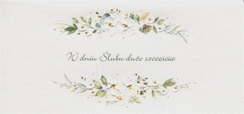 Karnet Ślub DL S58 - Dużo szczęścia kwiaty