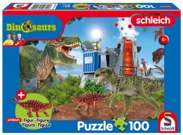 Puzzle 100 Schleich Dinozaury + figurka
