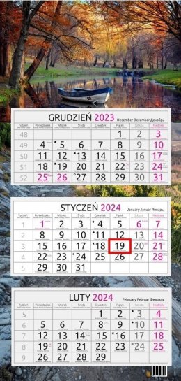 Kalendarz 2024 trójdzielny Jesienna łódka