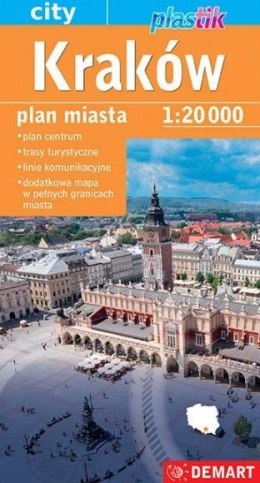 Plan miasta - Kraków plastik 1:20 000 w.2023