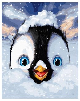 Malowanie po numerach - Zabawny pingwin 40x50cm