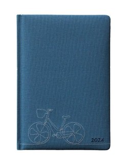 Kalendarz książkowy 2024 A5 dzienny haft niebieski