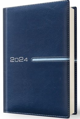 Kalendarz książkowy 2024 A5 dzienny niebieski