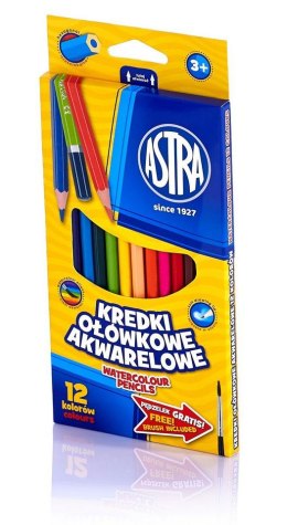 Kredki ołówkowe akwarelowe 12 kolorów ASTRA