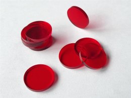 Żetony puste akryl transparent c. czerwone 10szt
