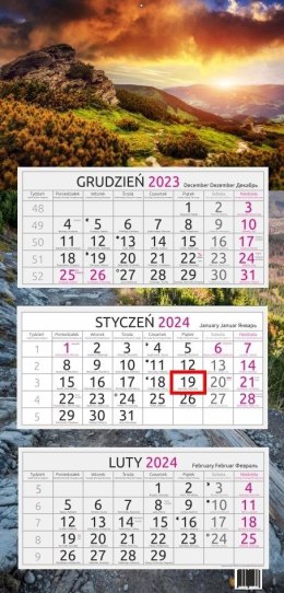 Kalendarz 2024 trójdzielny Wschód na Babiej Górze