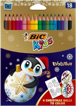 Kredki ołówkowe KIDS Evolution Christmas18 kolorów