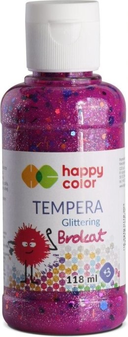 Farba Tempera 118ml brokat różowa HAPPY COLOR