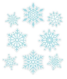 Dekoracje okienne zimowe - Płatki śniegu 01 8szt