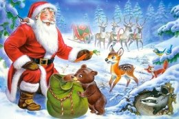 Puzzlowa kartka pocztowa Santa and The Bear