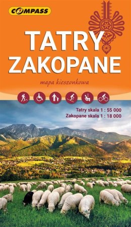 Mapa kieszonkowa - Tatry, Zakopane laminowana