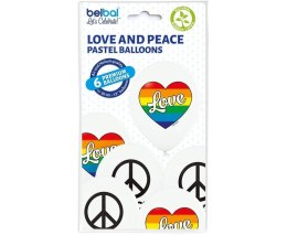 Balony Love and Peace 30 cm 6szt