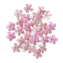 Kwiaty papierowe z perełką 2cm 32szt