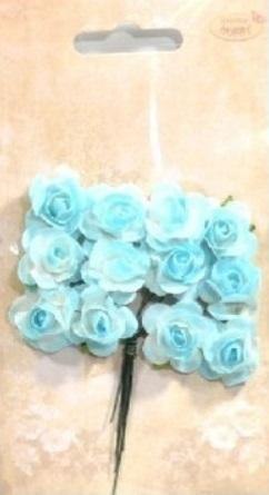 Różyczki papierowe 12szt niebiesko-białe