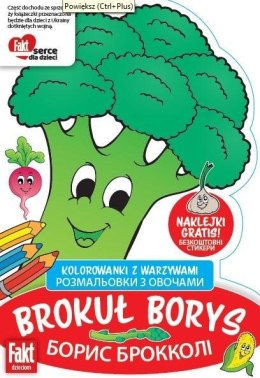 Kolorowanki z warzywami Brokuł Borys w.pol-ukr