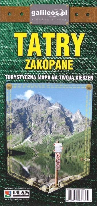 Zakopane, Tatry - mapa kieszonkowa laminowana