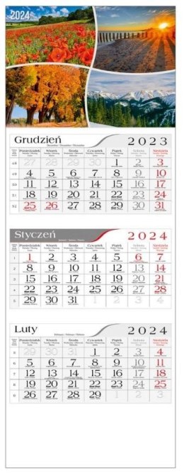 Kalendarz 2024 Trójdzielny Cztery Pory Roku