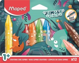 Kredki Jumbo Jungle Fever świecowe 12szt MAPED