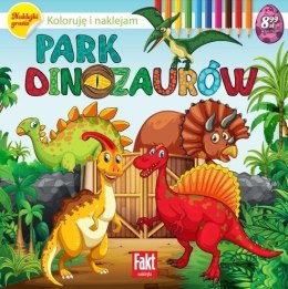 Park dinozaurów. Koloruję i naklejam