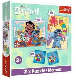 Puzzle 2w1 + memos Wesoły dzień Lilo&Stitch TREFL