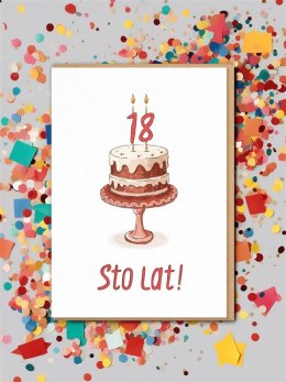 Karnet Urodziny - Tort 18