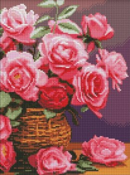 Diamentowa mozaika - Kolorowe róże 30x40cm